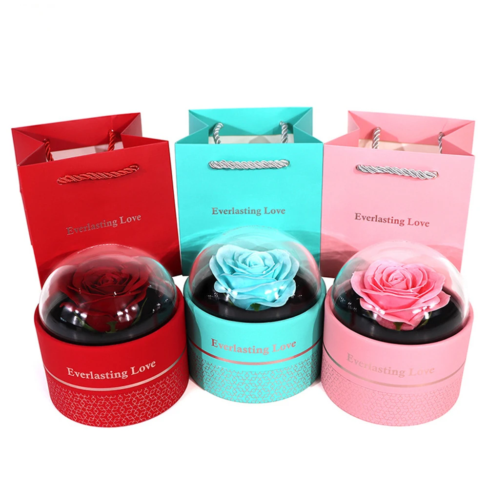 

Красивая роза в подарок, акриловая круглая изысканная прозрачная подарочная коробка, ожерелье, кольцо, украшение, серьги, браслет, шкатулка для драгоценностей