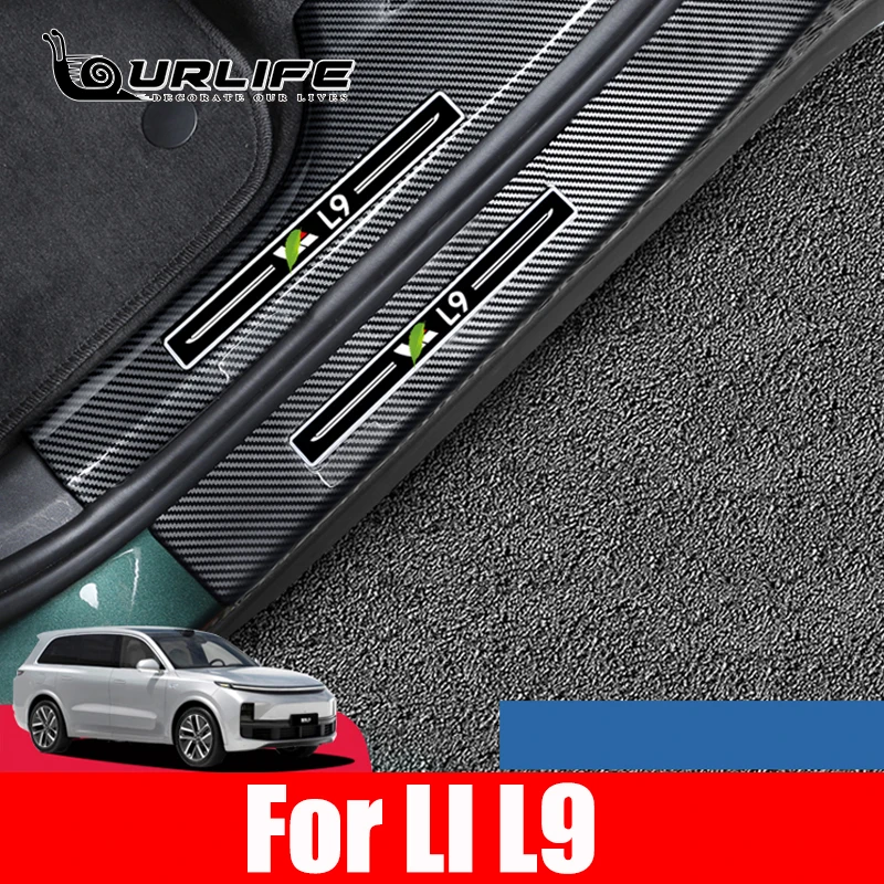 

For LiXiang L9 Accessories Car ABS External Door Sill Scuff Plate Pedal Protector Anti-scratch Cover Trims 2022 2023 2024 2025