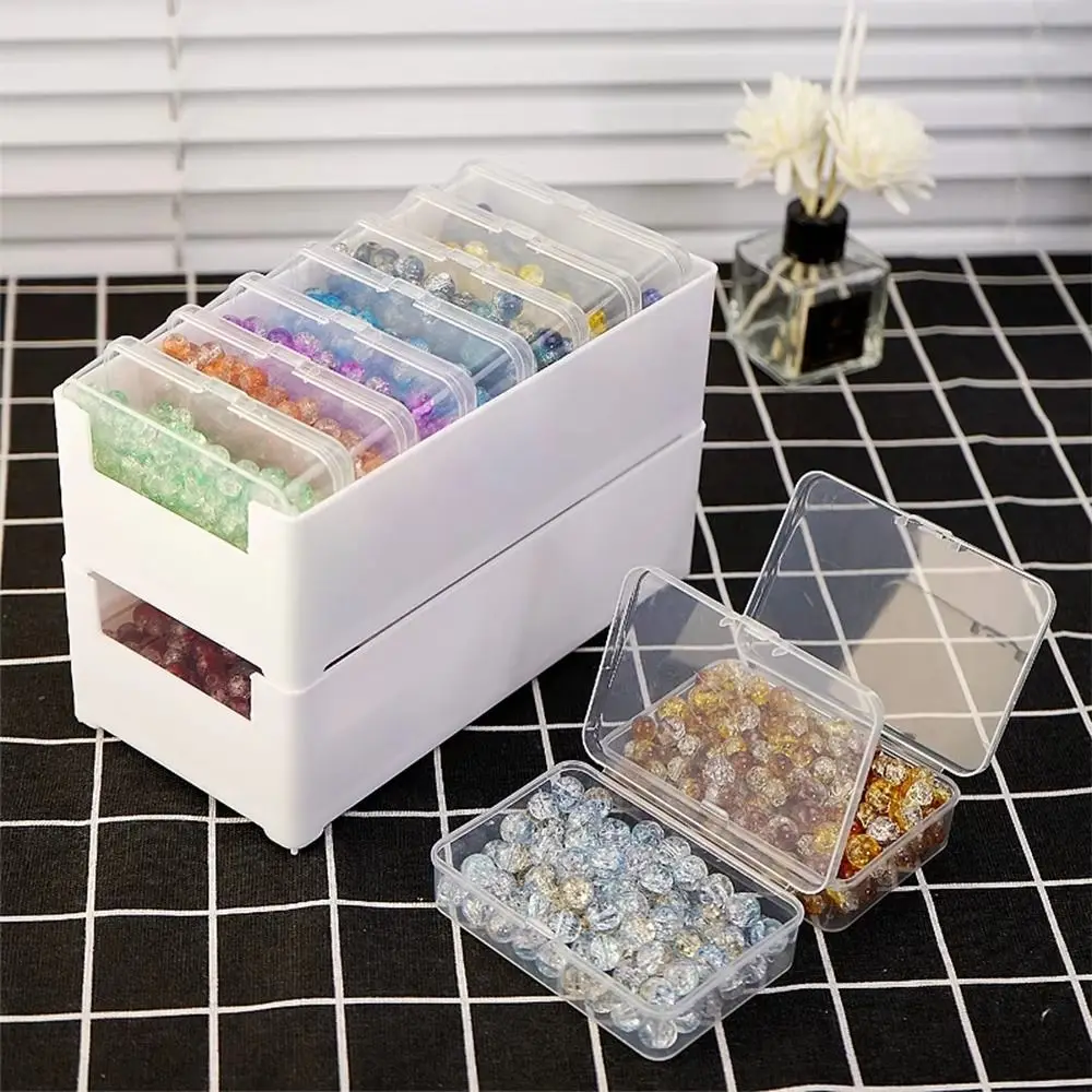 

Clear Data Cable Storage Box Durable Messy-Free Cable Organizer Box 3/7/11 Grid Reusable Desktop Cable Organizer