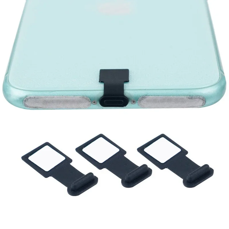 Anti-lost Phone Dust Plug for IPhone Type-C Micro USB Universal Charging Port Silicone Dustproof Plugs for Apple IOS Android