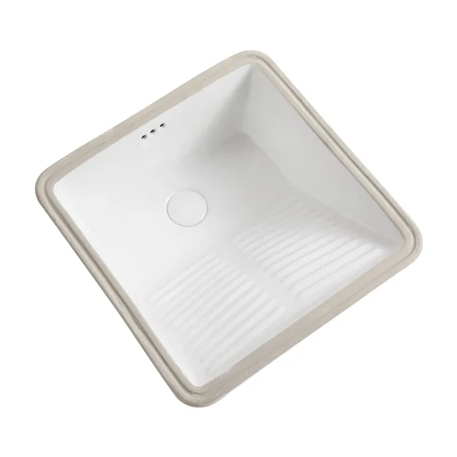 Factory Direct Ceramic basin Bathroom Sink Rectangle Under Counter outdoor laundry sink