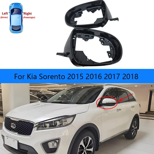 Imagen 1 del producto Para Kia Sorento 2015 2016 2017 2018 marco de espejo lateral soporte carcasa embellecedor de espejo retrovisor exterior