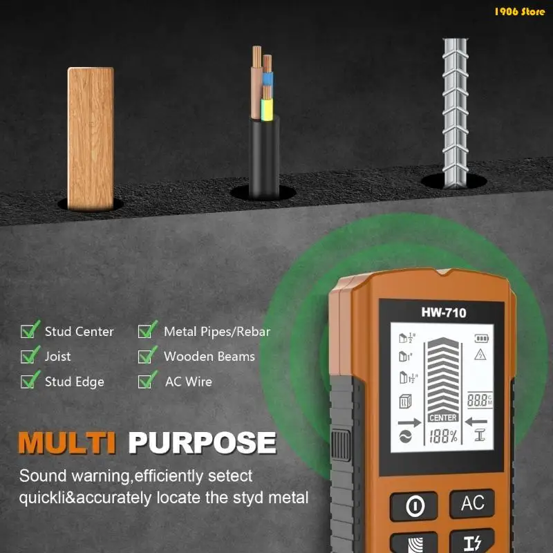 U1JB Small Studs Finders Wall Scanners with Sound Alerts Homes Renovations Tool Easy to Use for Safe Homes Improvement Projects