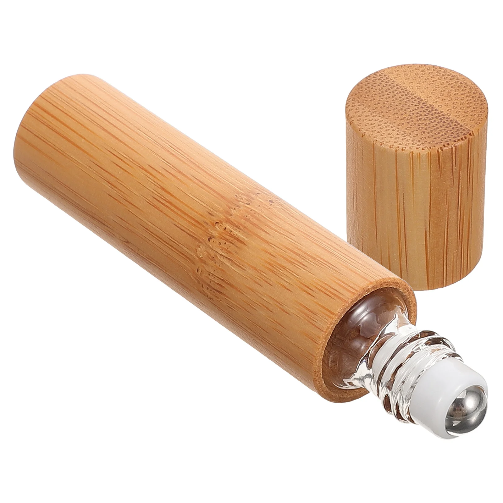 Glass Essential Oil Roller Bottle 10Ml Bamboo Refillable Roll on Bottle Travel Portable Perfume Small Oil Bottles