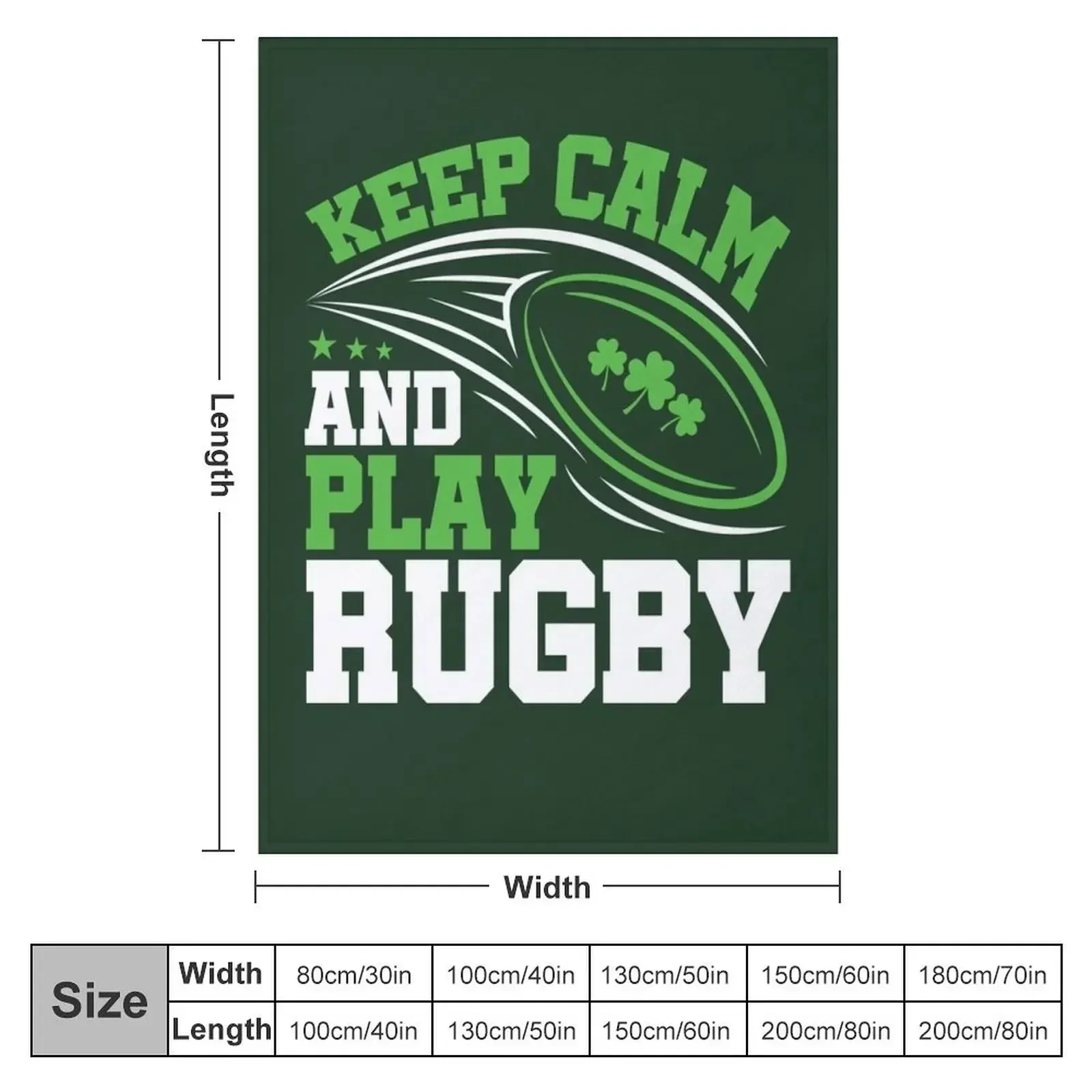 Irish Rugby Keep Calm And Play Rugby Throw Blanket Warm halloween Nap Furry Blankets