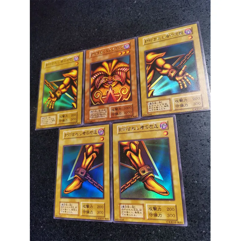 Yu-Gi-Oh Anime Cartões de Jogo, Laser Flash Cards, Brinquedos Exodia Selados DIY para Meninos, Cartões Colecionáveis, Presentes de Natal e