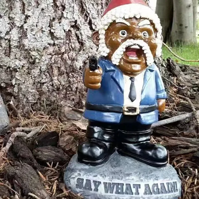 

Garden Dwarf with Gun Ornament - Outdoor Garden Gnome Statue "Freeze" Decoration for Yard