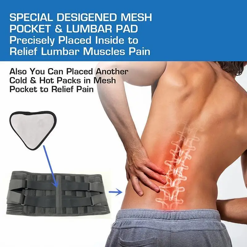 Men Women Lower Back Support Brace with Removable Lumbar Pad Waist Support Belt Orthopedic Waist Corset Back Pain Relief Health