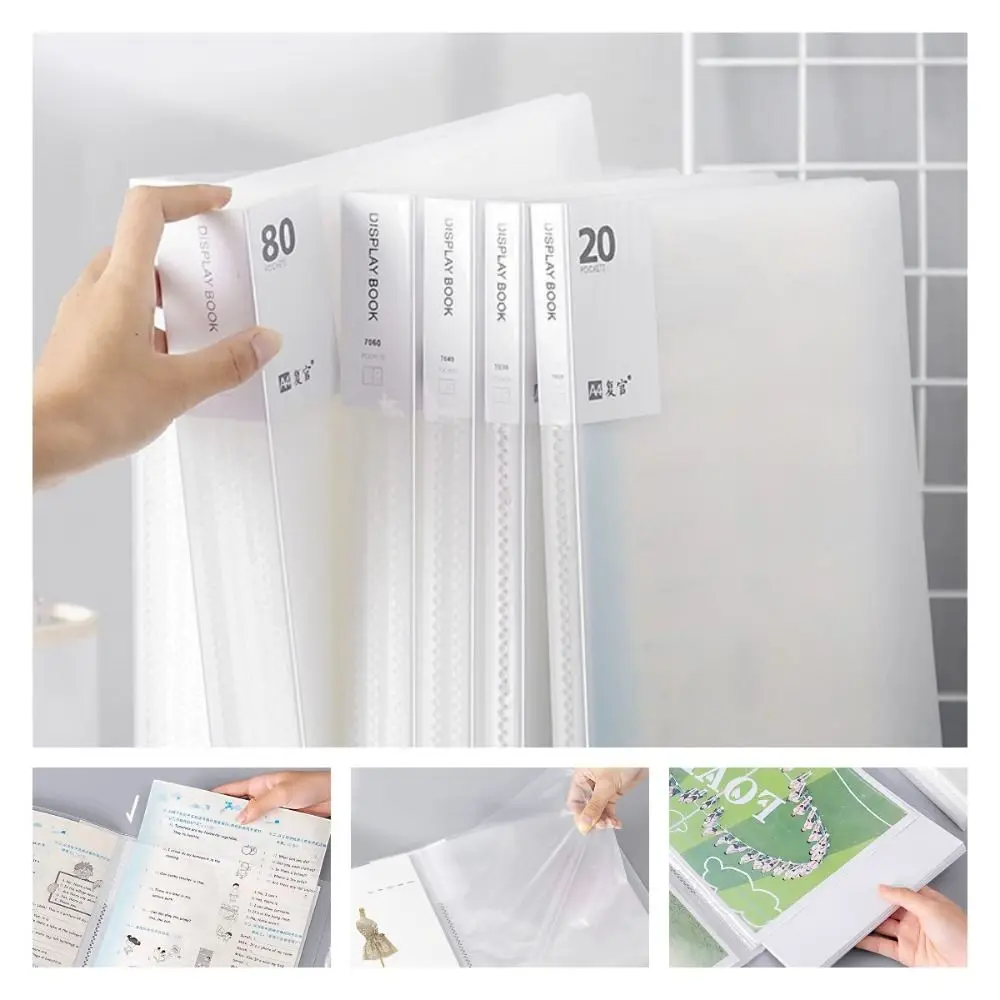 

Large Capacity A4 File Folder Waterproof Transparent Paper Organizer 20/30/40/60/80/100 Sheets Dustproof Document Container