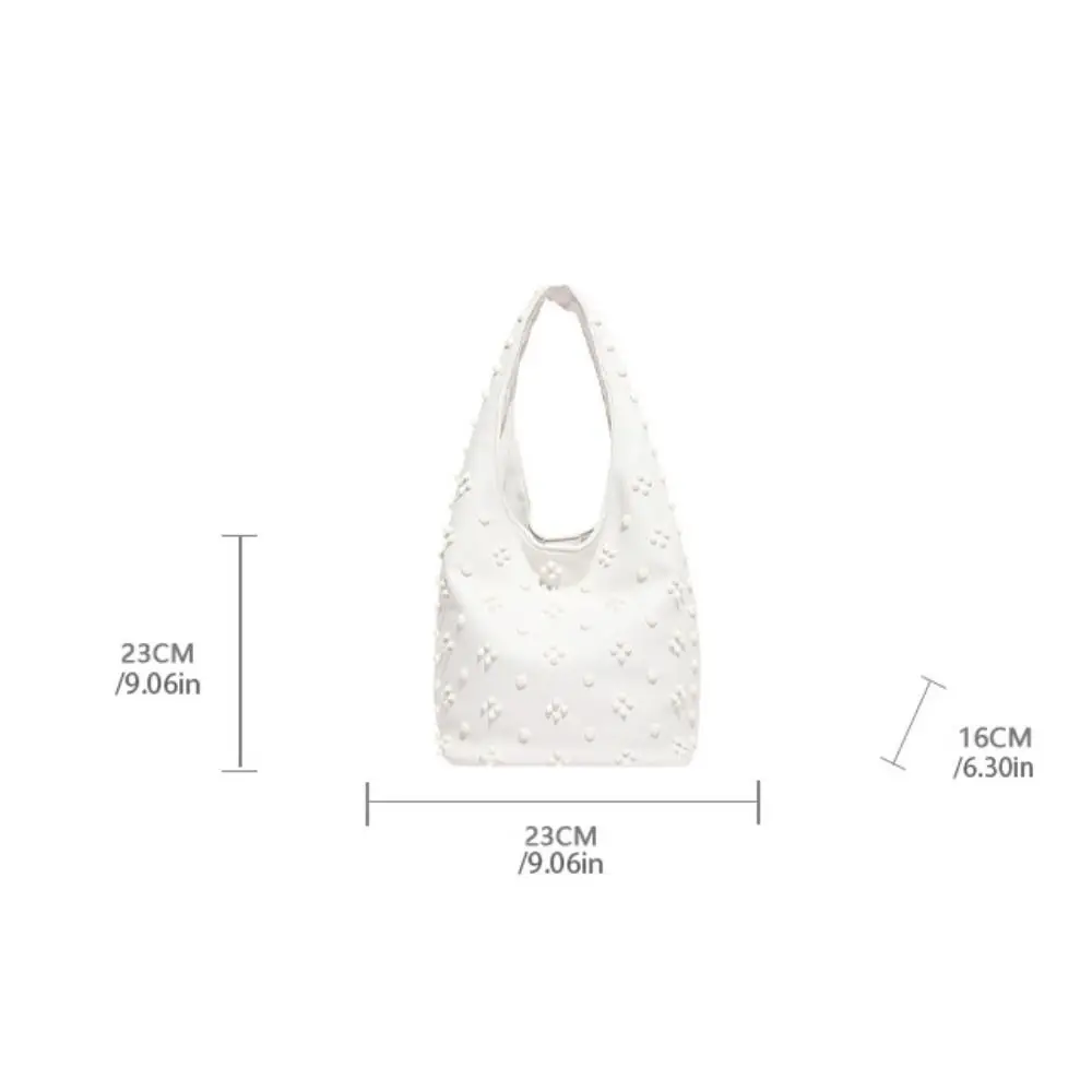 Portable Metal Stud Rivet Shoulder Bag Spicy Girl Punk Style Underarm Bag Sweet Cool Handbag Bucket Bag Daily