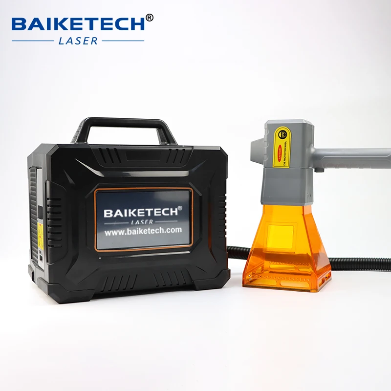 Handheld Fiber Laser Marking Machine for hard engineering plastics (ABS, PC), electroplated parts, anodized layer