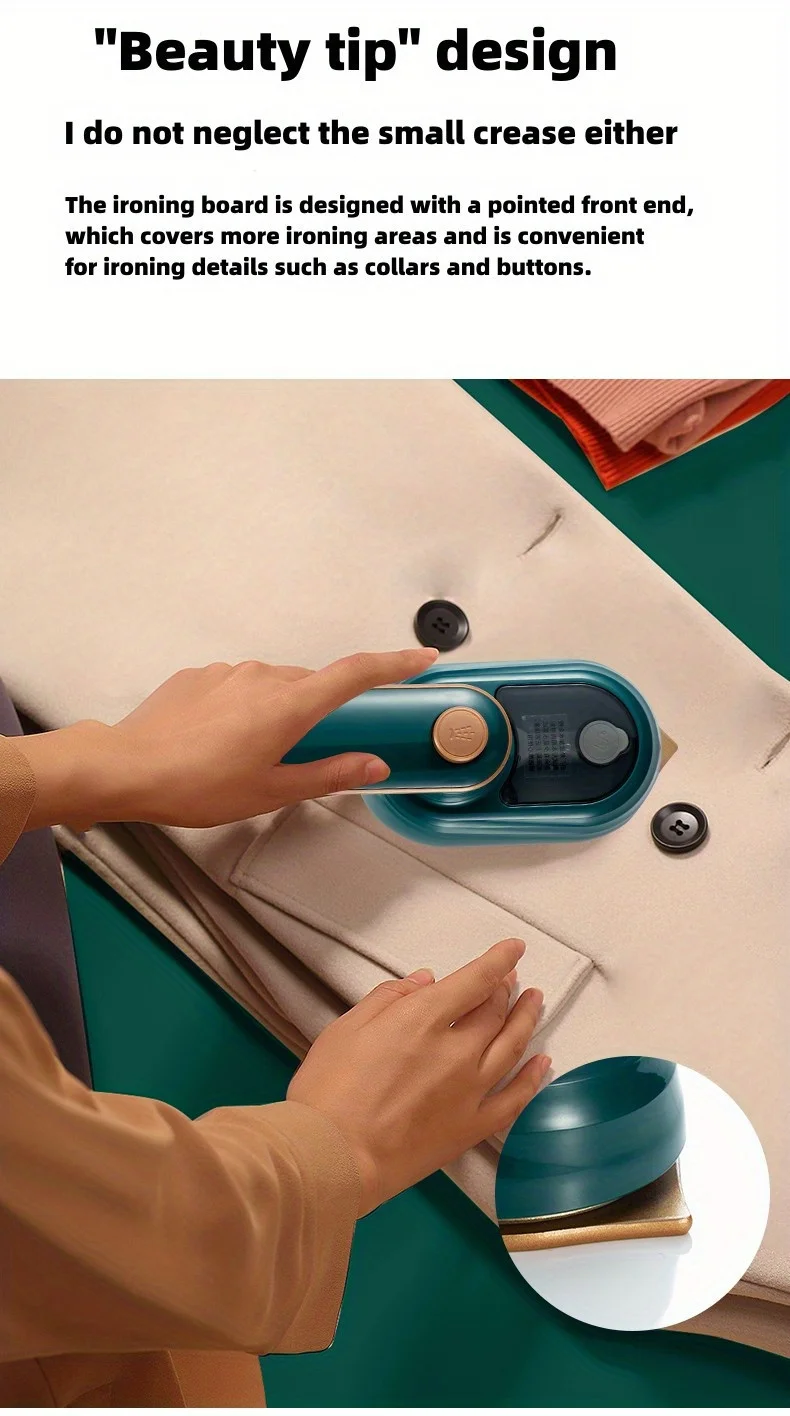 Compact Handheld Steam Iron -180° Rotation, Foldable Design - Convenient for Travel and Quick Makeup Repair - Ultimate Clothing