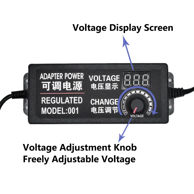 AC TO DC Adjustable Power Supply Adapter Transformer AC 220V TO DC 3V 9V 12V 24V Power Supplies Universal Adapter WIth 9PCS Plug