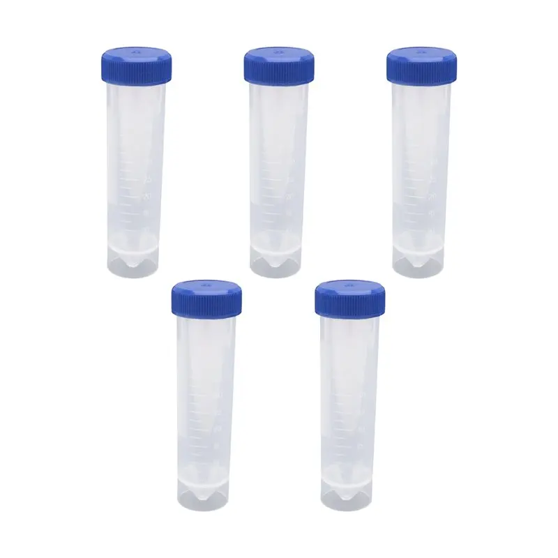 Ingenious-5 Pieces 50Ml Plastic Transparent Centrifuge Tube With Scale Plastic Test Tube Free-Standing With Screw Cap