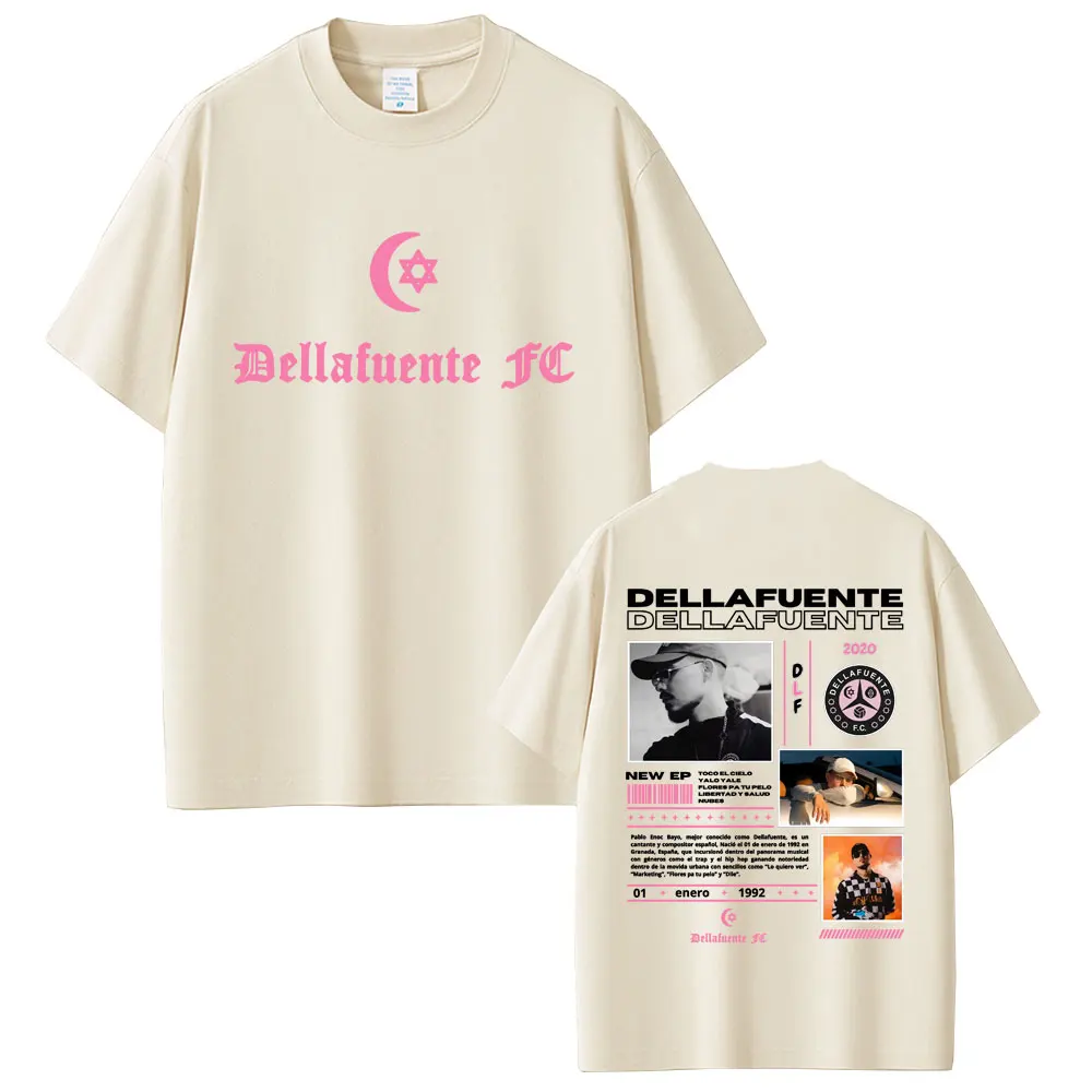 Dellafuente 2025 Music Album Double Sided Print T-shirt Fan Gift Men Women Fashion Casual Cotton T Shirts Male Vintage Tshirt