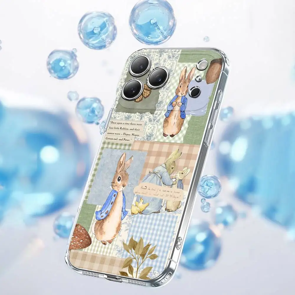 Cute Lovely P-Peter Rabbit Phone Case For iPhone 17,16,15,14,13,12,11 Plus,Pro,Max,Plus,E,SE4,Air,Mini Transparent