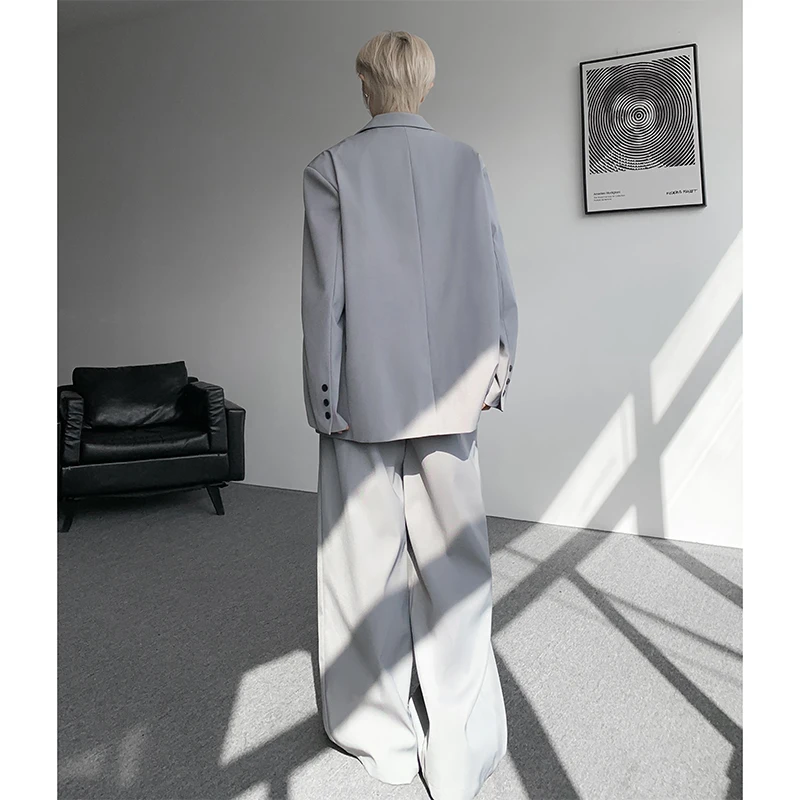 Casual Suit Set Men Terno Masculino De Luxo Loose Fitting 2 Piece Suit Shoulder Pads Trend Streetwear 2025 NEW Jacker Pants