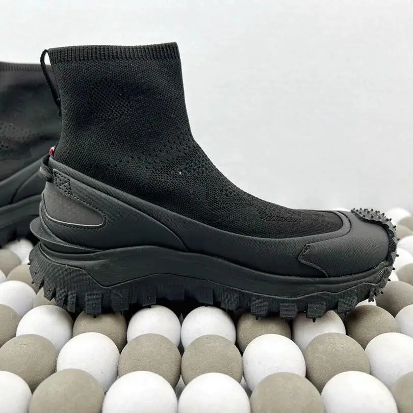 

Breathable Knitted Boots Thin Chelsea Casual Sports Men's High Top Elastic Slip-On Socks Boots Fashionable British Style