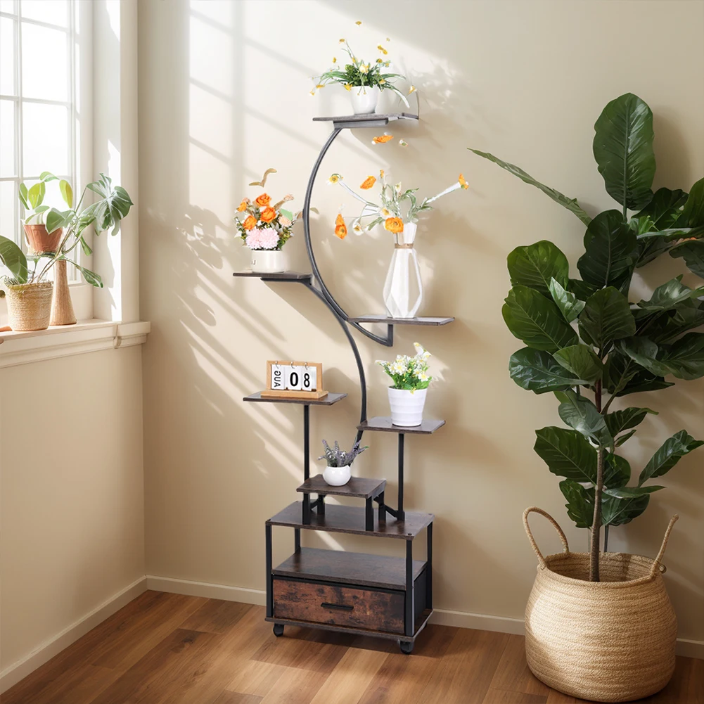 

Metal Plant Shelf with Grow Lights 65 Inch Tall Plant Stand for Indoor Plants Multiple Corner Plant Holder for Home Patio