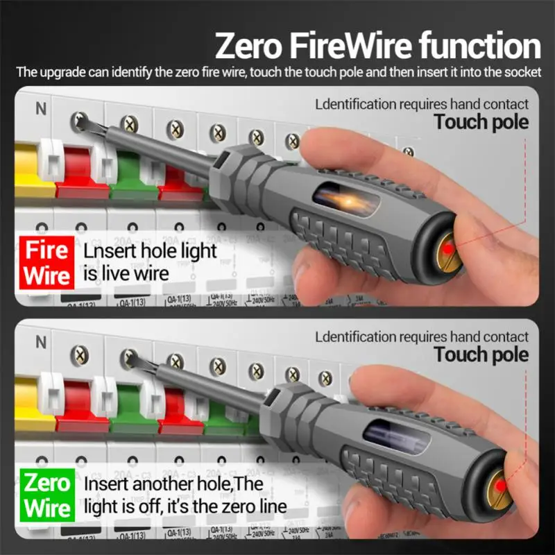 Aleekit Zero Fire Wire Tester Pen AC Contact Induction Test Pencil Detector Screwdriver Neon Lamp Indicator Cross Screwdriver