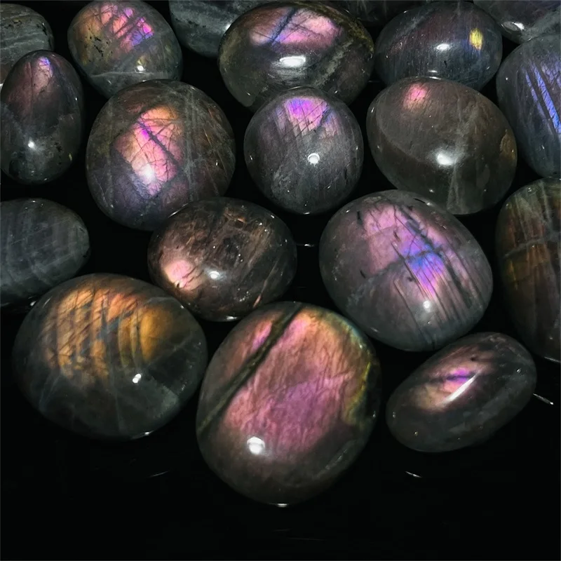 Vibrant Natural Purple Flash Labradorite Tumble, Rainbow Adularescence, Healing Home Decor Precious Reiki Crystal, Meditation