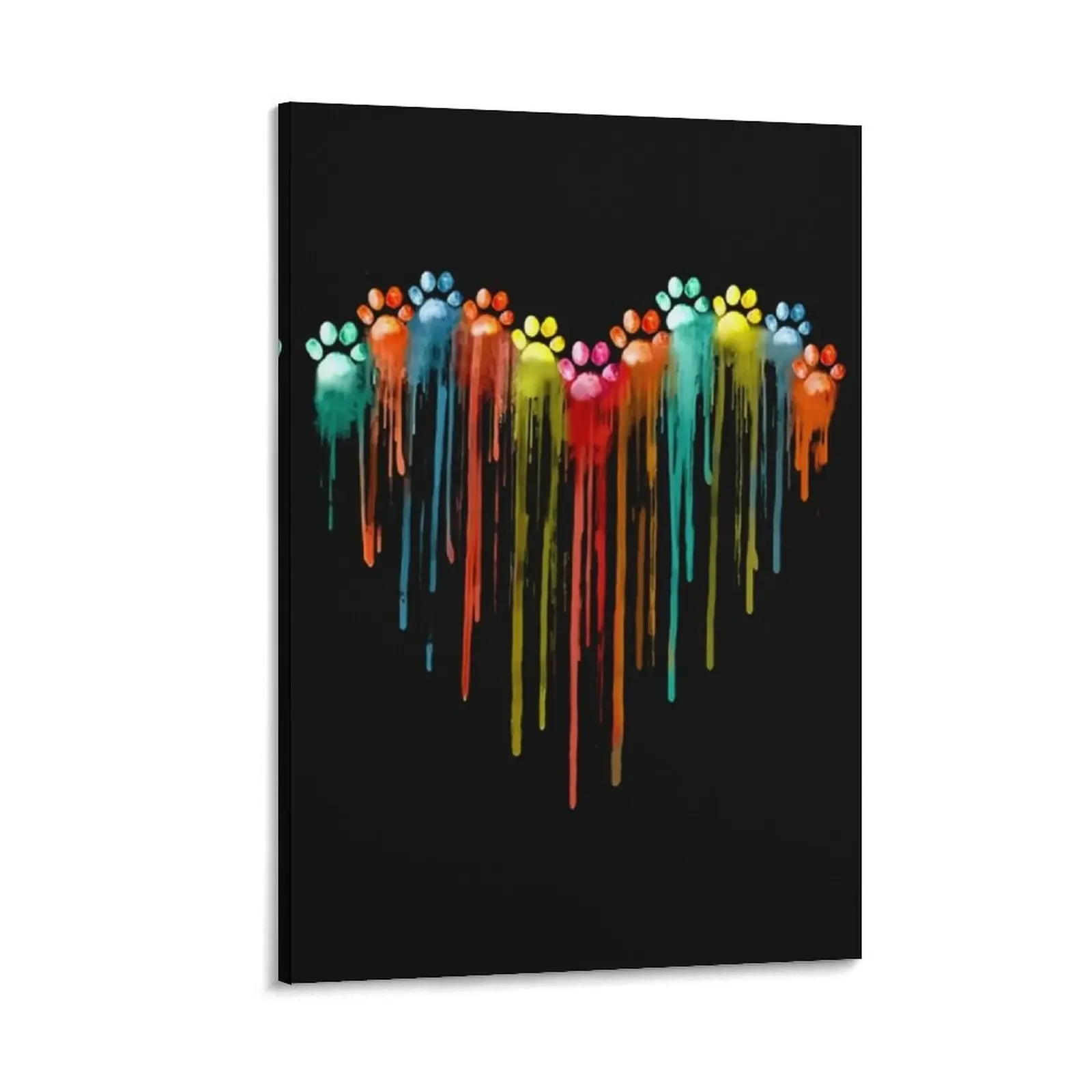 

Dog Paws Heart Watercolor Painting Heart Dog Paw Rainbow Canvas Painting office decoration home decoration luxury