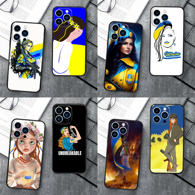 

Ukraine Girl Phone Case For iPhone 16 15 14 13 11 12 Pro Max 13 12 mini XR 15 16 Plus 16e Cover Coque