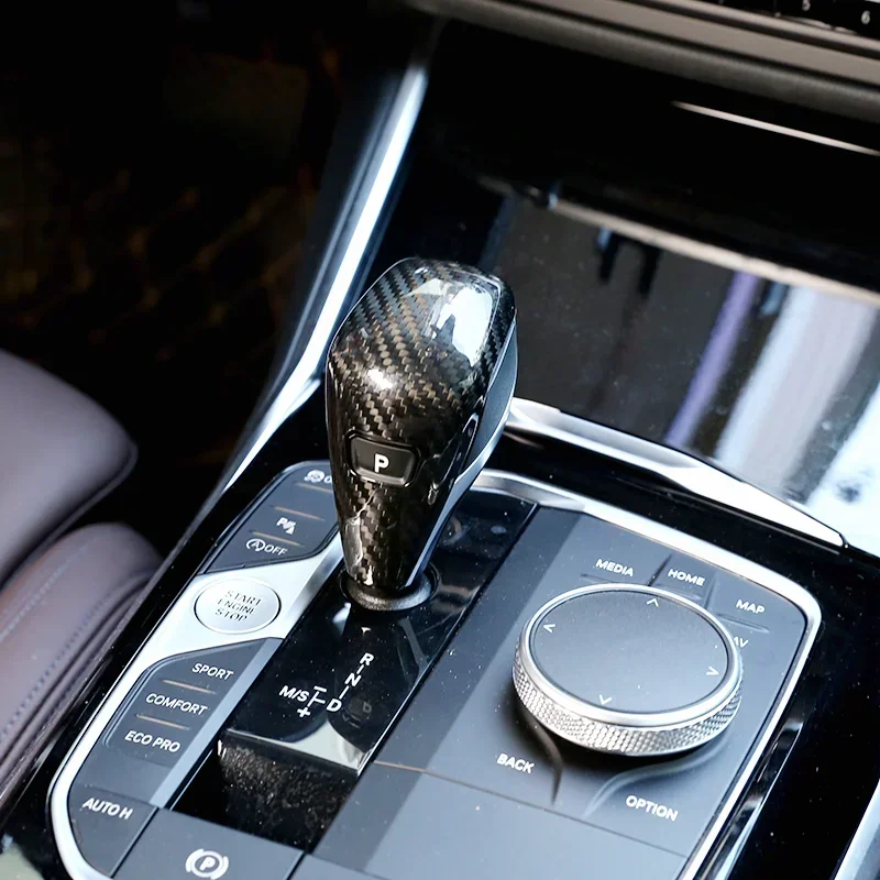 ألياف الكربون والعتاد التحول المقبض رئيس غطاء الكسوة الزخرفية لسيارات BMW 1 2 3 4 سلسلة Z4 F40 G20 G28 G21 G22 G23 G29 اكسسوارات السيارات