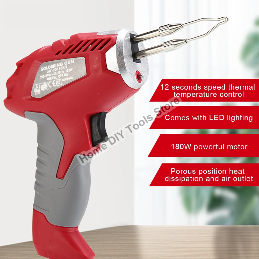 

Electric Soldering Iron Fast Thermal Welding Tools 180W Handheld Solder Gun 220V EU Plug Automatic Industrial-grade High-power