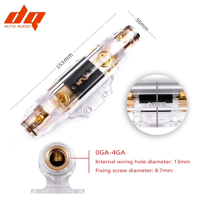 1pcs Large 1 In 1 Out Block With 80a 100a 150a 200a 250a Anl Fuse Marine Boat Audio Amplifier Breaker Host Fuse Holder 0ga-4ga