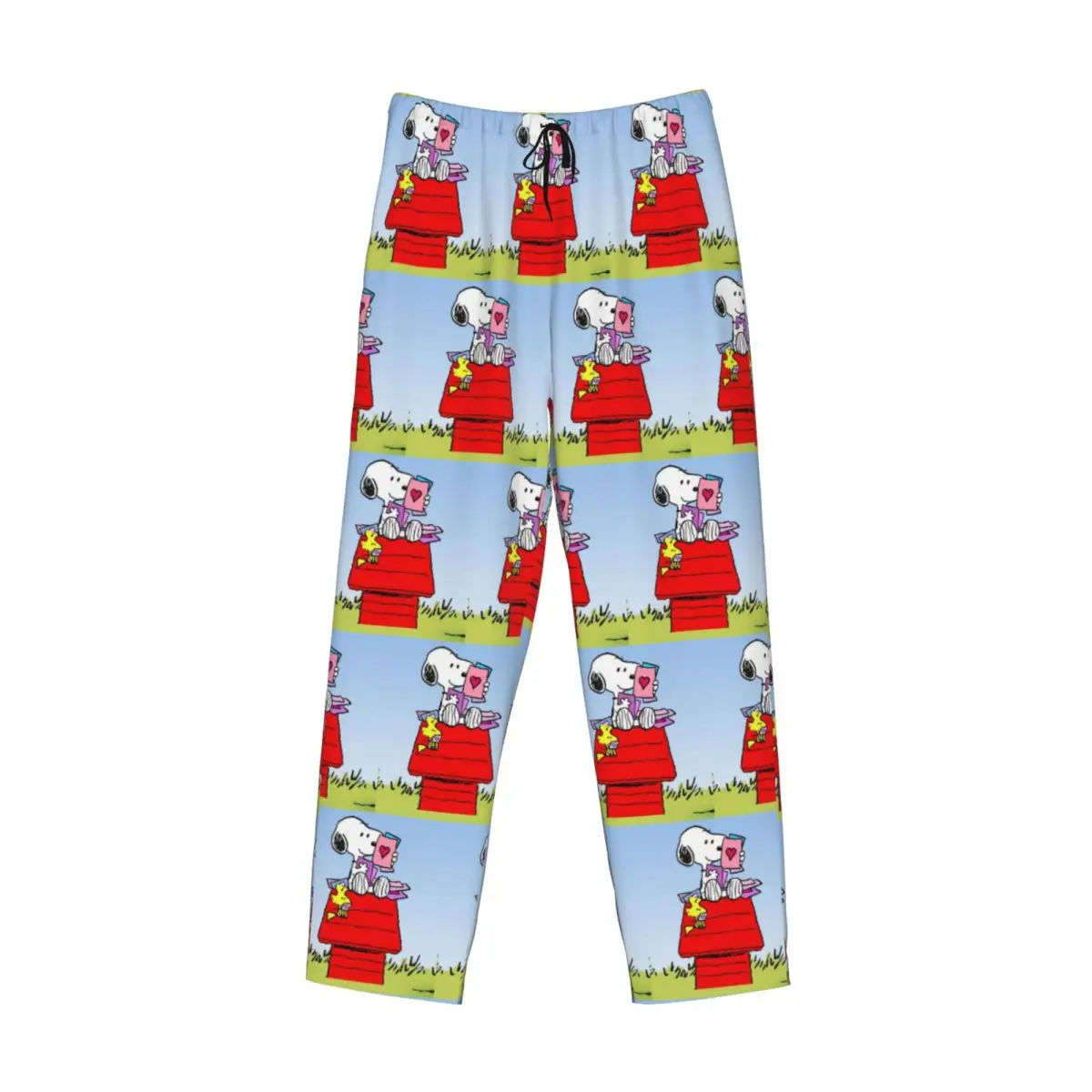 Pantalones de pijama personalizados S-Snoopys Read On The Roof para hombre, ropa de dormir clásica de cómic, pantalones para dormir elásticos con bolsillos