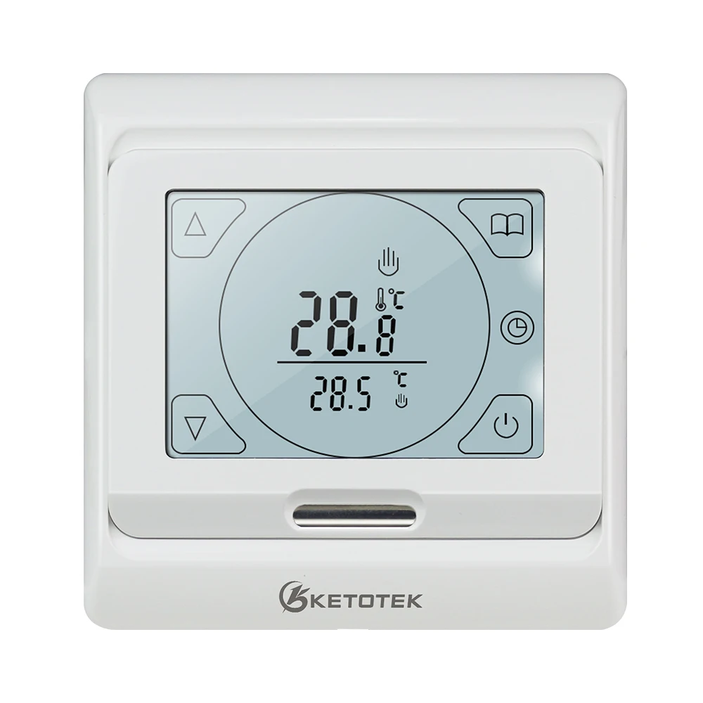 AC 16A 230V Eletric Tầng Làm Nóng Bình Giữ Nhiệt Hệ Thống Bộ Điều Khiển Nhiệt Độ Kỹ Thuật Số Phòng Không Màn Hình LCD Có Đèn Nền Màn Hình Cảm Ứng + Tặng Dây Cáp