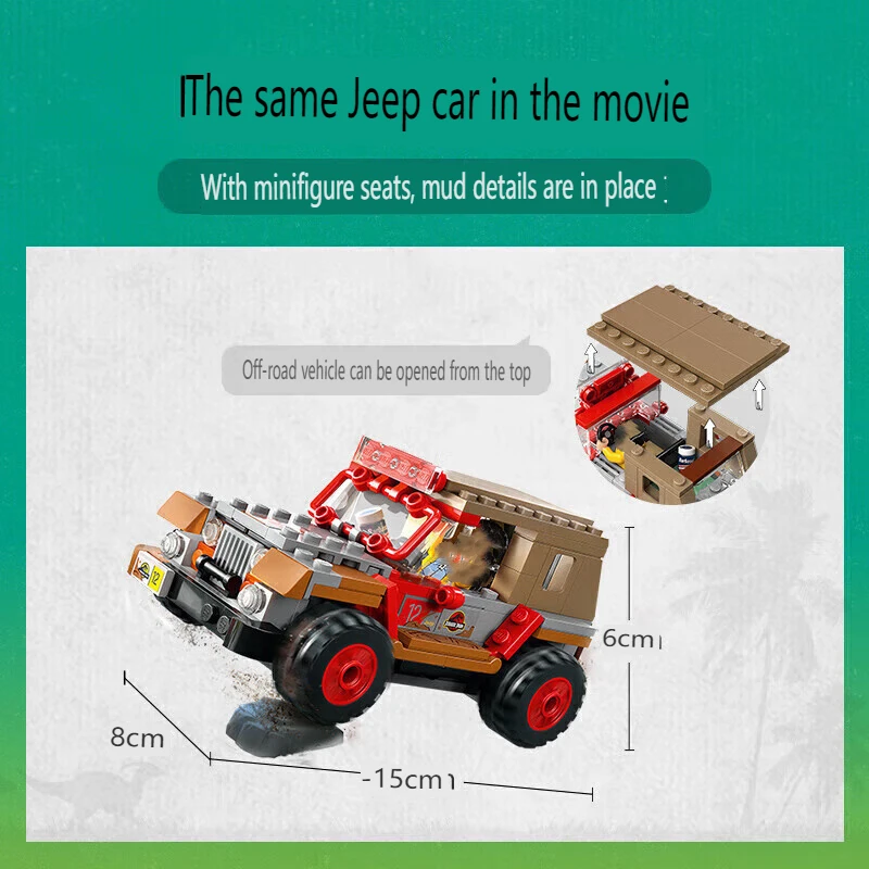 Dinosaur Movie Series MOC Assemble Model Building Blocks Bricks Compatible 76958 Toys for Boy Children Gift Double Spinosaurus