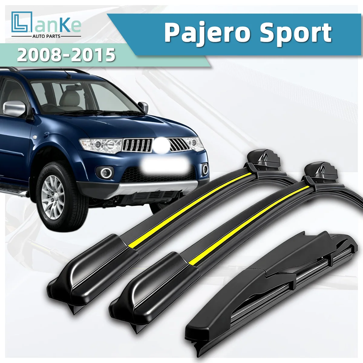 

Lanke Wiper Fit For Mitsubishi Pajero Sport (2008-2015) Natural Rubber Strip Boneless Silent Car Windshield Wiper Auto Parts