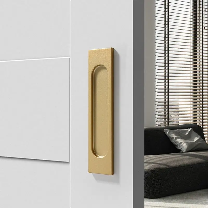 Sliding Door Handle No Punching Aluminum Alloy Self Adhesive Modern Kitchen Cabinet and Window Pull