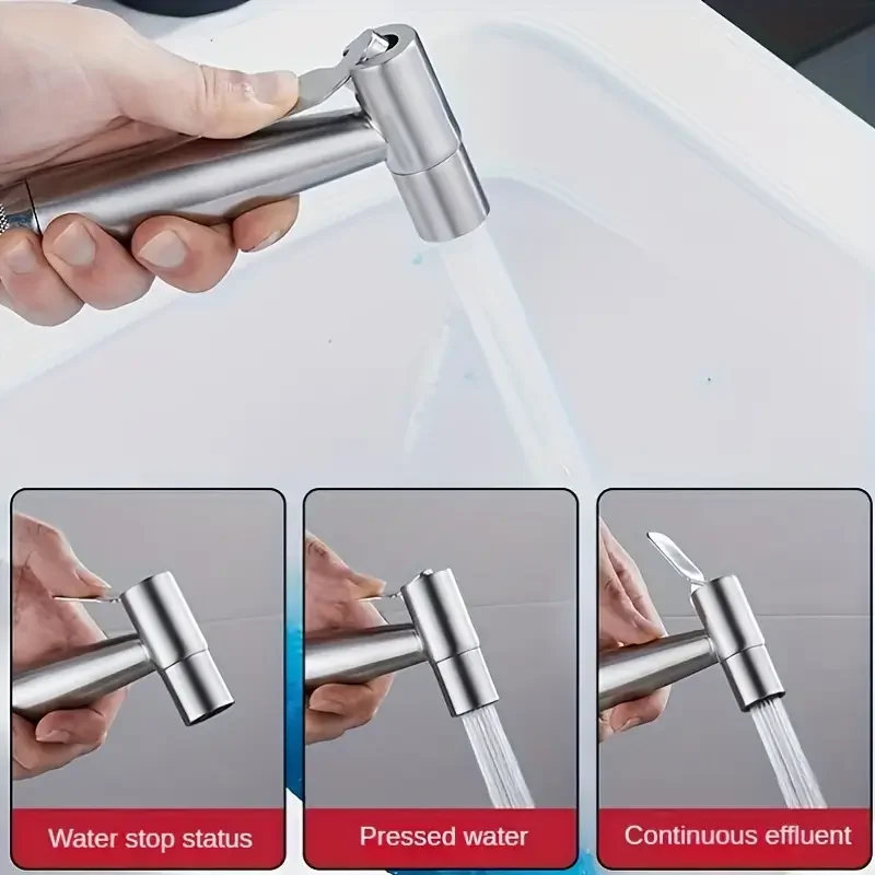 SUS304 Stainless Steel Bidet Sprayer Set Handheld Toilet Spray Gun With Spring Hose For Bathroom Toilet Washing Pet Cleaning