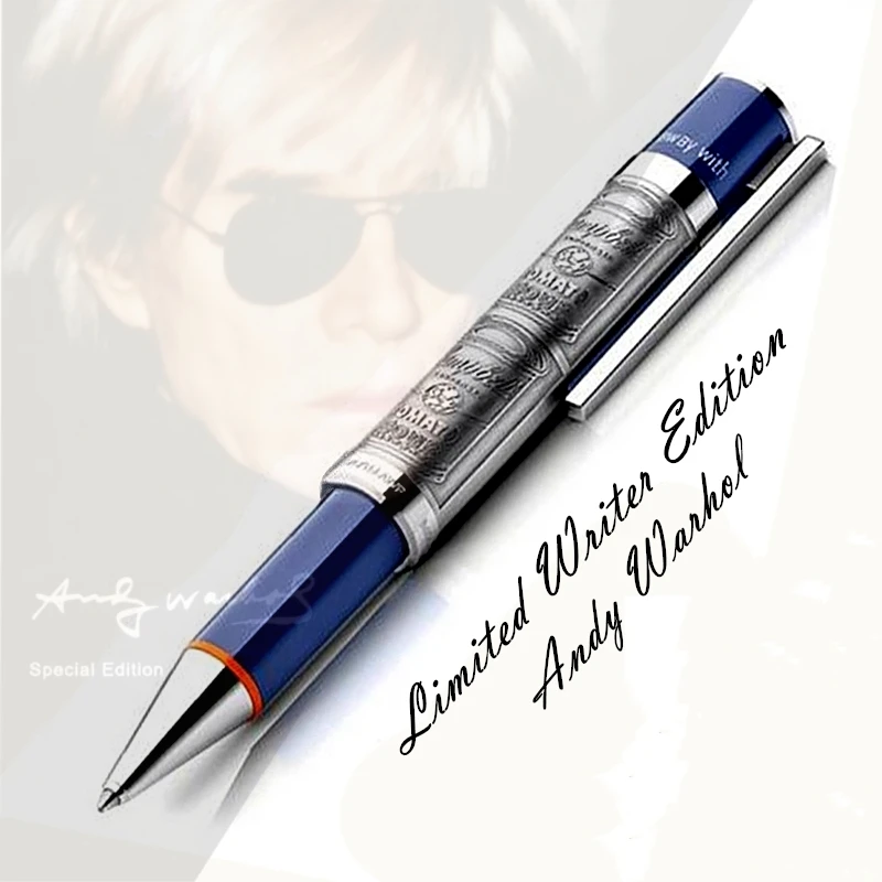 AMM Luxury MB Special Edition Andy Warhol Unique Embossed Thick Barrel Ballpoint Pens Stationery Business Write Smooth Gift Pen