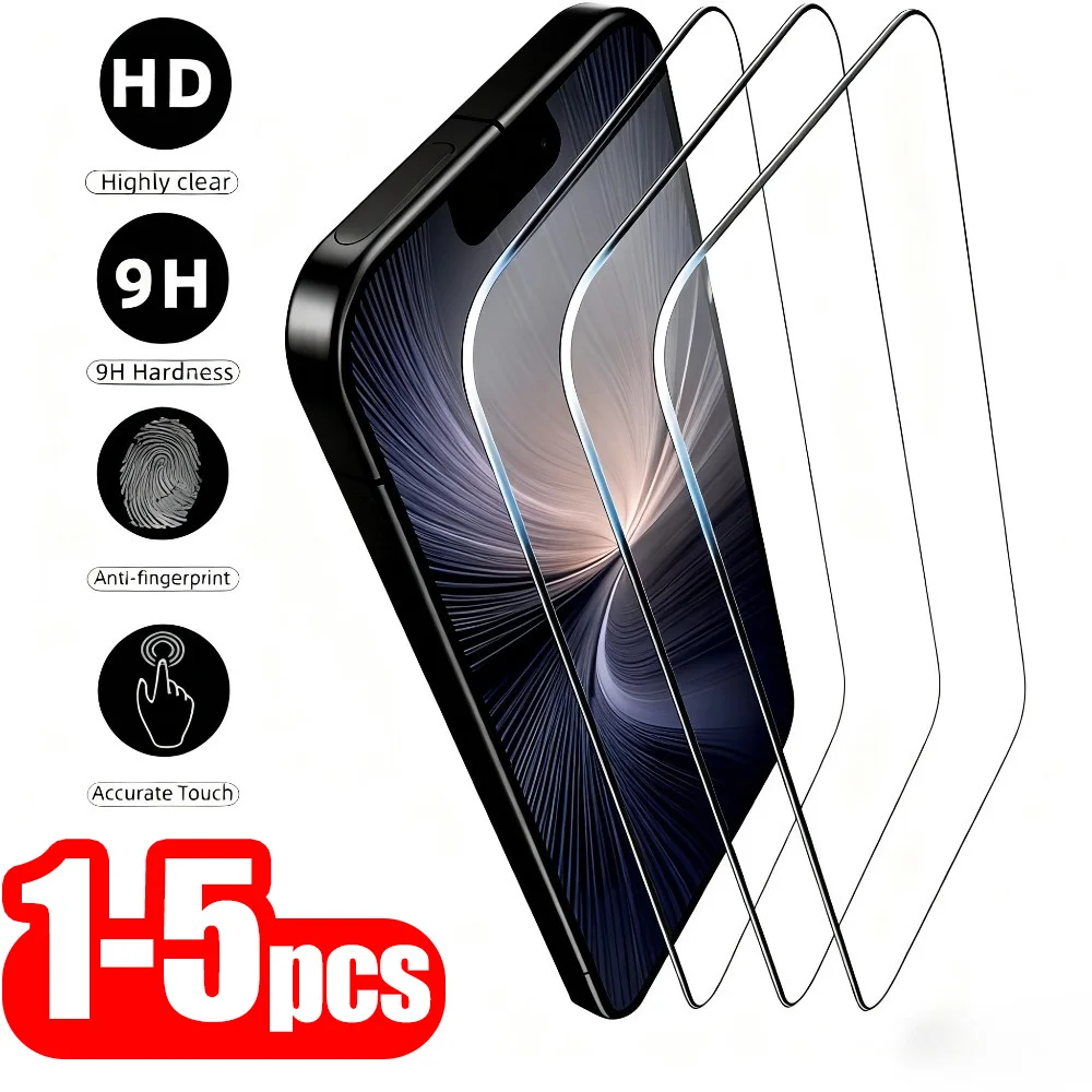 1-5PCS 9H Full Cover Screen Protector For Motorola Moto G54 G75 G15 G17 G84 Protective Tempered Glass For Moto G84 Glass Film