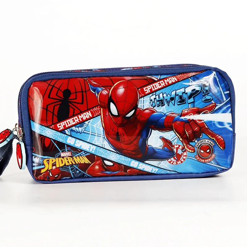 Marvel Anime Movies Pencil Case Avengers Superhero Spider-Man Iron Man Bilayer Large Capacity Pencil Box Student Supplies Gifts