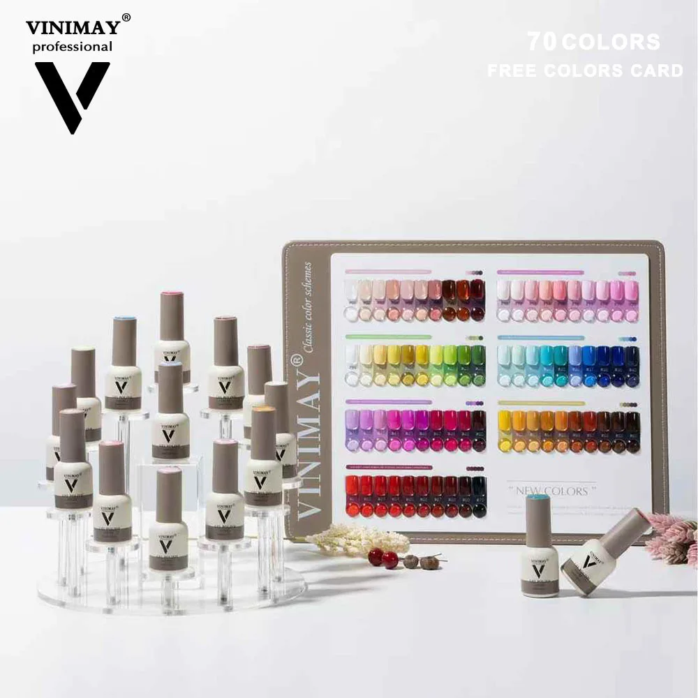 VINIMAY 70 Colors Solid Color Nail Gel Polish Set Full Coverage Gel Varnish Nail Salon Wholesale Marnicure UV Gel Learner Kit