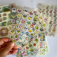 8pcs Japanese anime Tamagotchi Style pixel graph Cut film sticker desktop phone shell decoration Hand account diy accessory toy