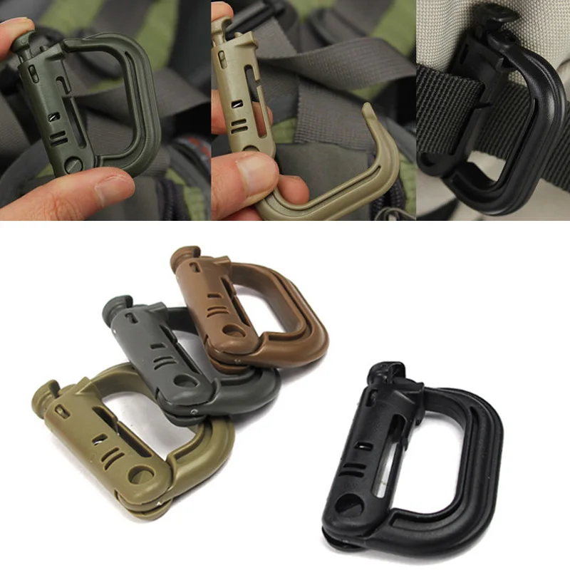 D-ring Clip Molle Webbing Backpack Buckle Snap Lock Hike Mountain climb Outdoor Attach Plasctic Shackle Carabiner Grimlock Camp