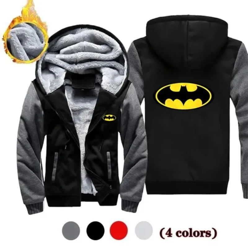Hot anime Brand Hoodies Mens Bats Winter Jacket Brand Fleece man High Quality Sweatshirt Men Thick Zipper Hoodies Men\'s Coat