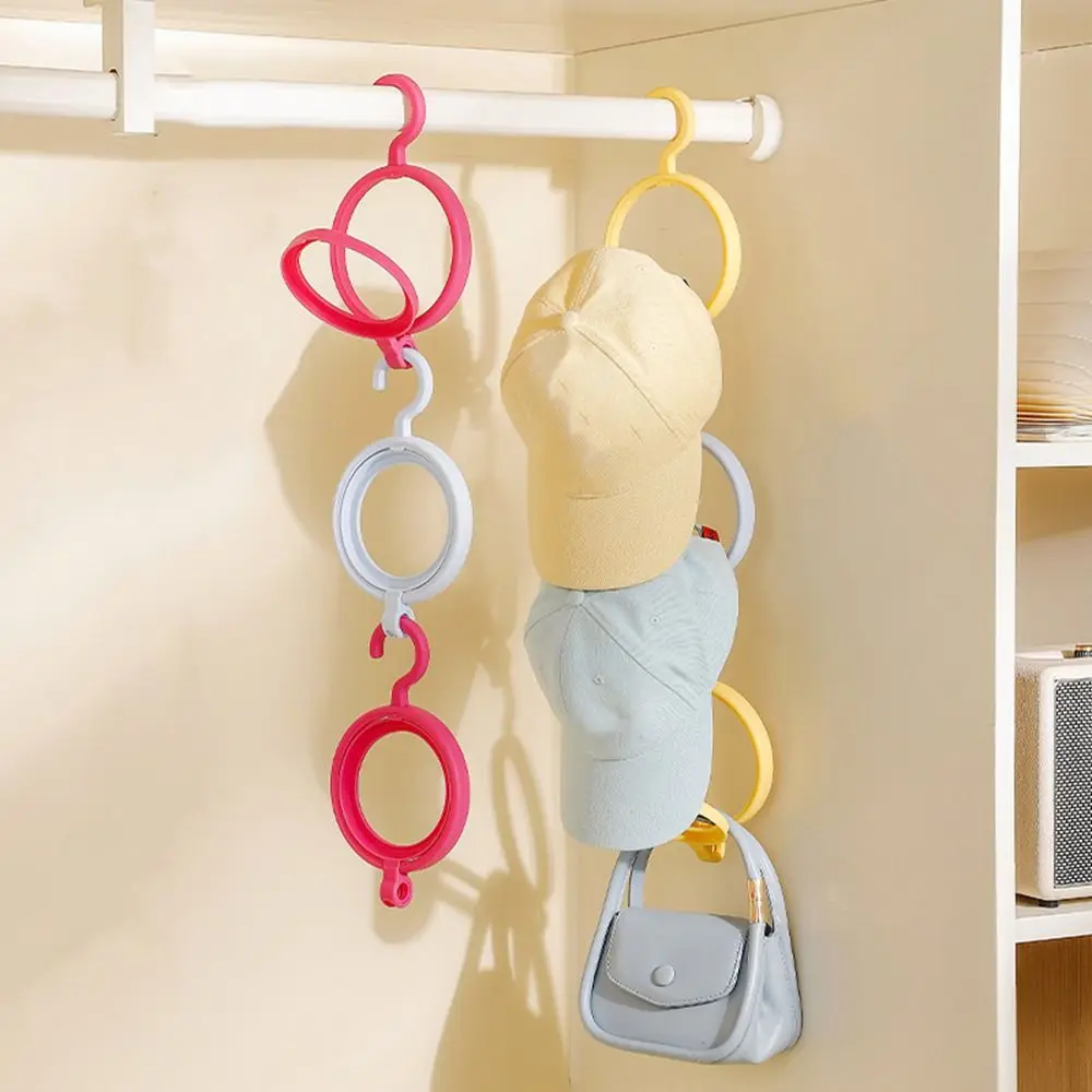 

4Pcs Plastic Baseball Cap Rack Bright Color Wall Mounted Hat Display Holder Round Shape Space Saving Wall Door Storage Rack