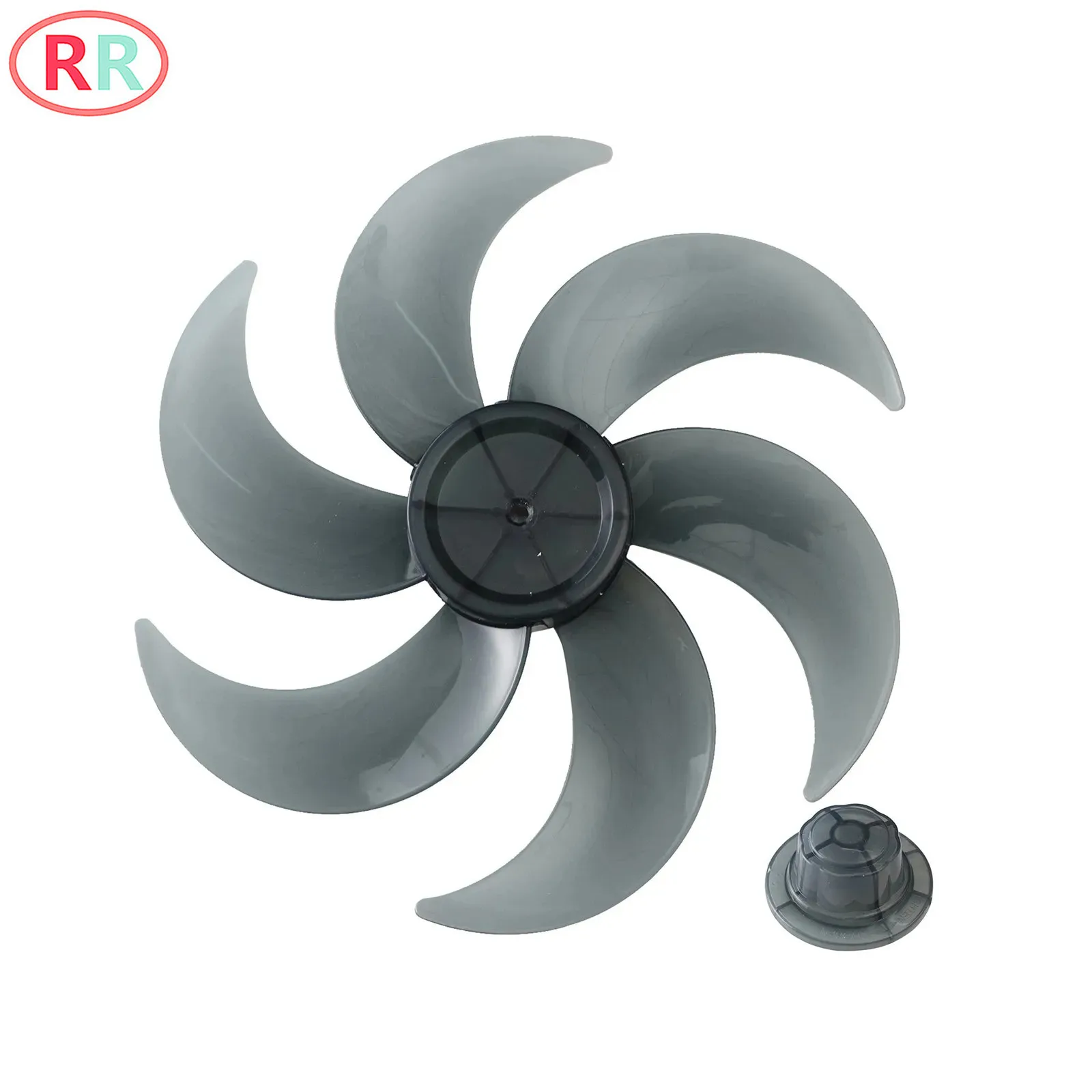 14/16 Inch 5/6 Leaves Plastic Household Fan Blades with Nut Cover for Standing Pedestal Fan Table Fanner General Accessories