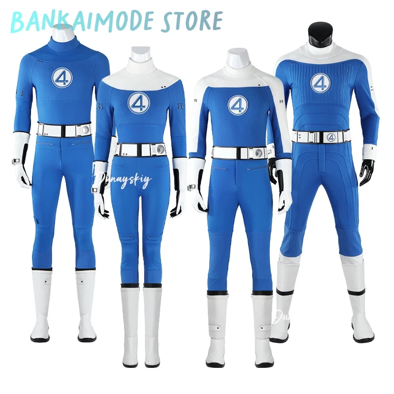 Movie Fantastic Role-playing Four Reed Richards Cosplay Costume Blue Unisex Outfit Jumpsuit Anime Party Cosplay Zentai Suit 3xl