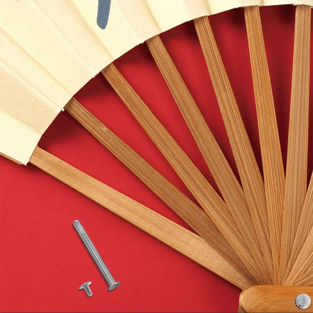 10 Sets Folding Hand Fan Rivet Nail And Nut Repair Kit, Handheld Fans Shaft Replacement Fasteners, DIY Handmade Fan Repair Parts