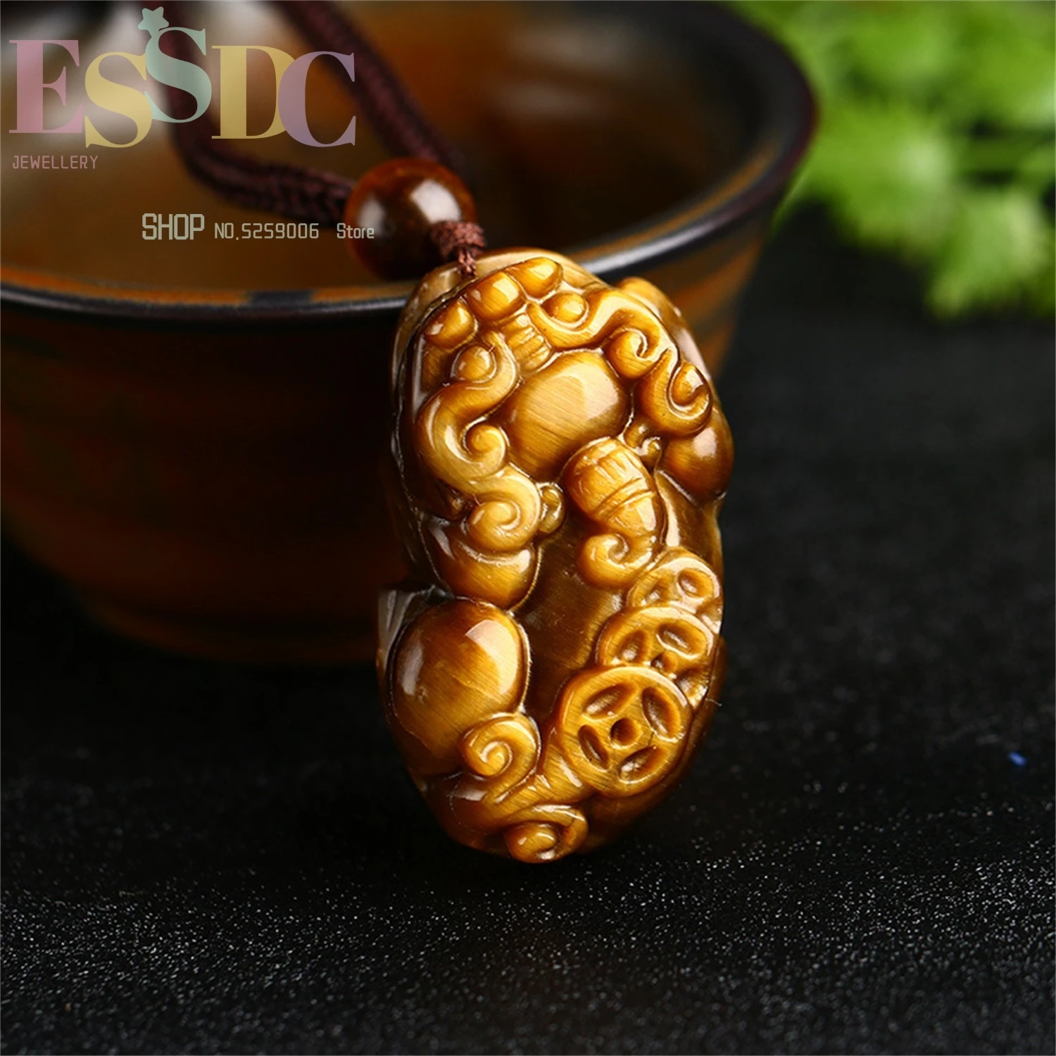 Natural Yellow Tiger Eye Stone Domineering 3 Money Pixiu Pendant KeyChain Necklace Men Women Couple Bracelet Gift Amulet Jewelry