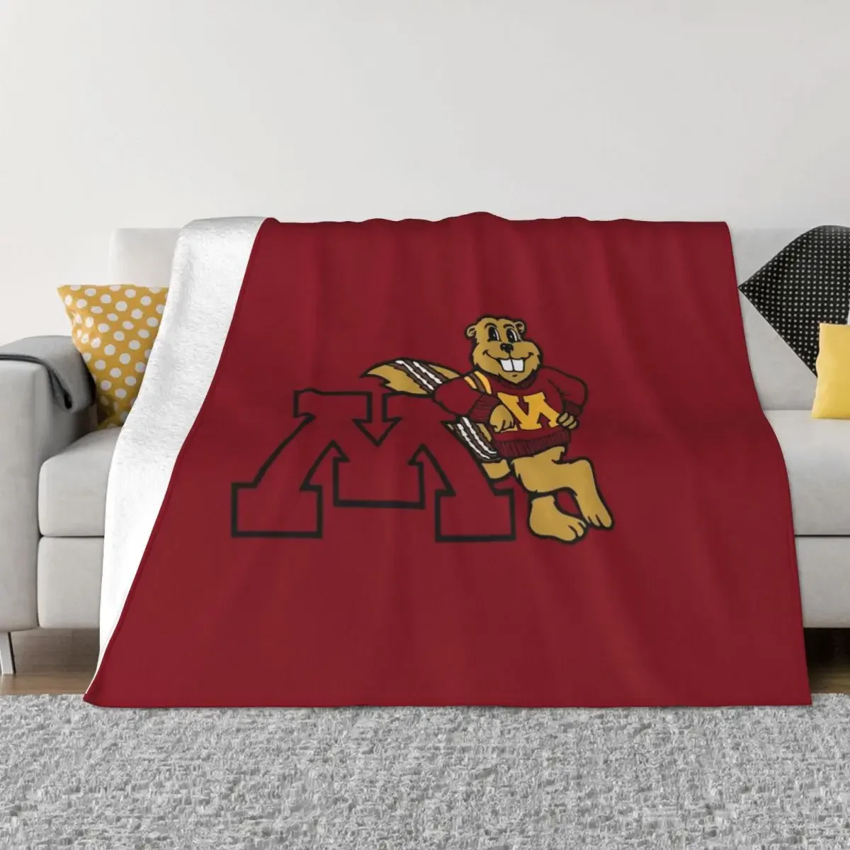 Goldy Gopher Throw Blanket Luxury St Loose Cute Plaid Sofa Quilt Blankets