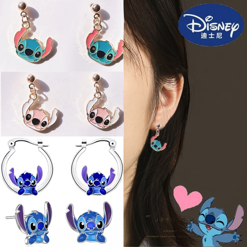 New Anime Disney Stitch Earring Kawaii Lilo & Stitch Ear Studs Cartoon Jewelry Accessories Woman Earring  Girl Gifts